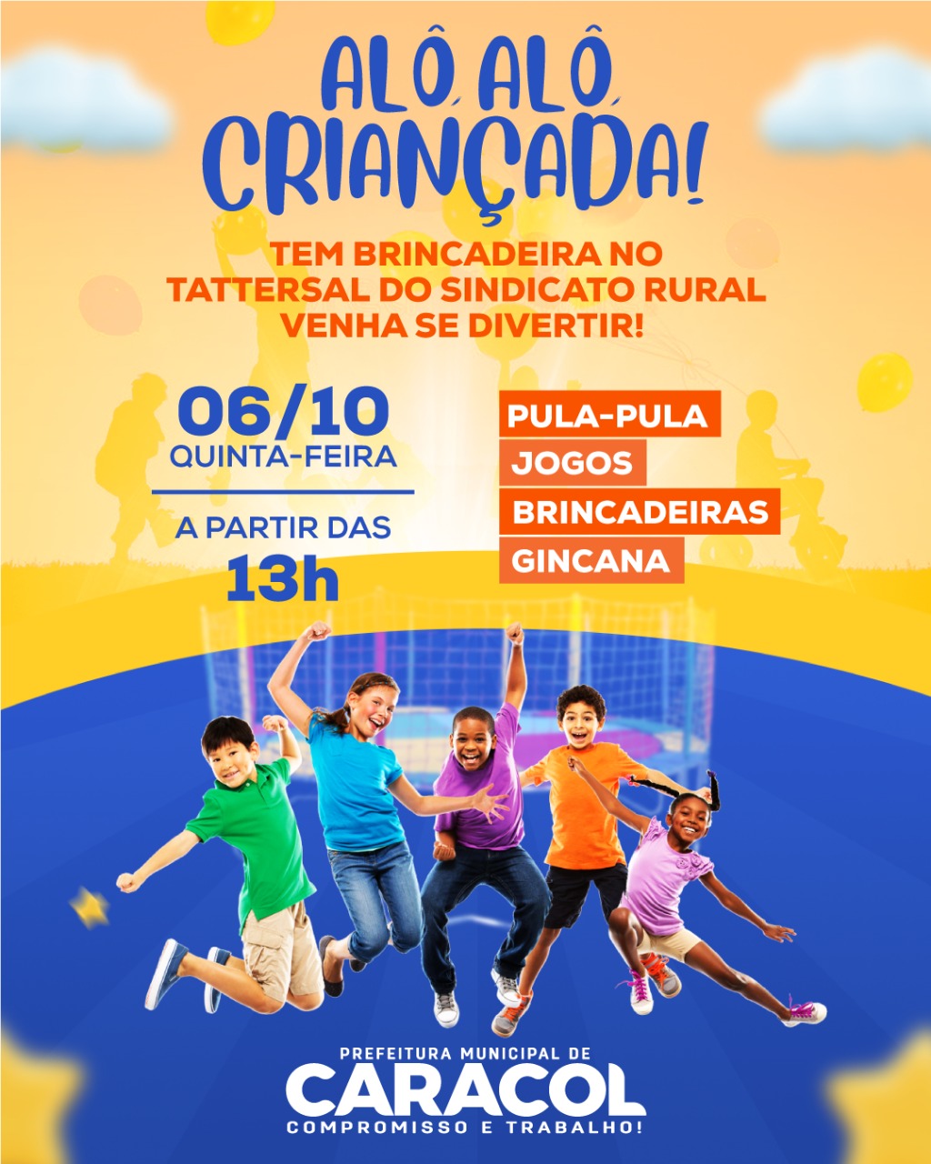 Prefeitura de Caracol oferece programação recheada de diversão para celebrar Dia das Crianças