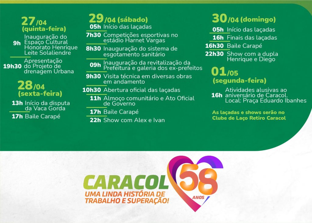 Carlos Humberto Pagliosa, Magaly Godoy, Oseias Ferreira e Nino Pradela divulgam programação para o aniversário de 58 anos de Caracol