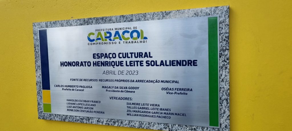 Emoção e saudade marcaram inauguração do Espaço Cultural Honorato Henrique Solaliendres em Caracol