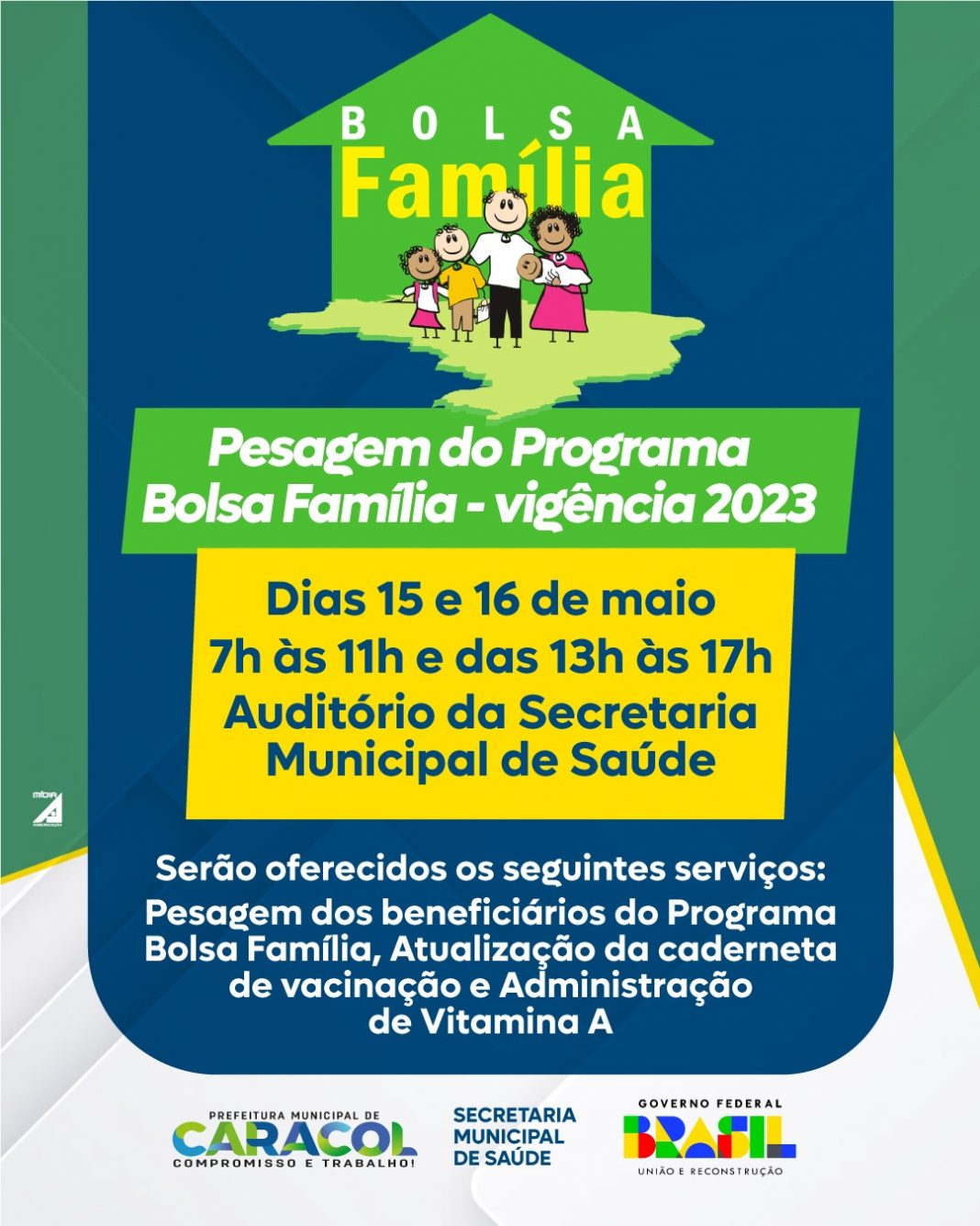 Prefeitura de Caracol realiza pesagem do programa Bolsa Família nos dias 15 e 16