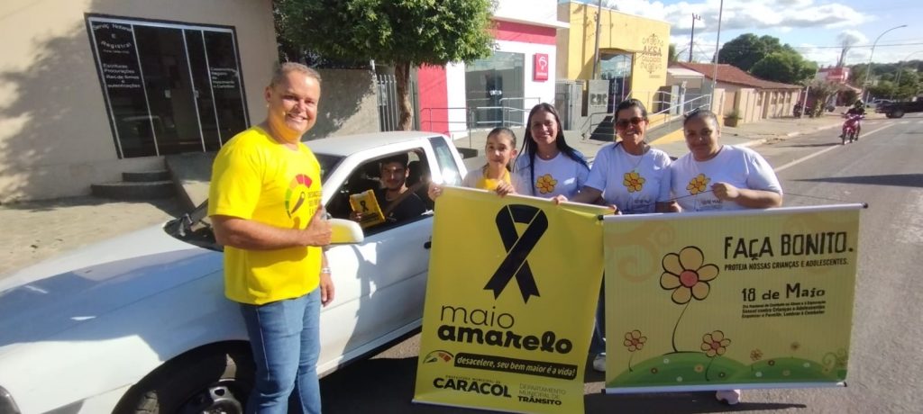Caracol realiza Blitz Educativa e intensifica ações do Maio Amarelo e Maio Laranja Caracol realiza Blitz Educativa e intensifica ações do Maio Amarelo e Maio Laranja