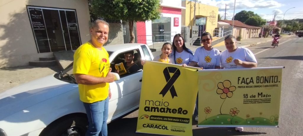 Caracol realiza Blitz Educativa e intensifica ações do Maio Amarelo e Maio Laranja Caracol realiza Blitz Educativa e intensifica ações do Maio Amarelo e Maio Laranja