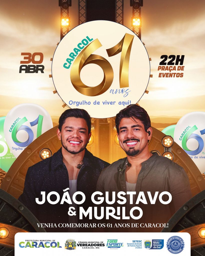 Com agenda prestigiada, Prefeitura de Caracol entra na contagem regressiva para festividades dos 61 anos