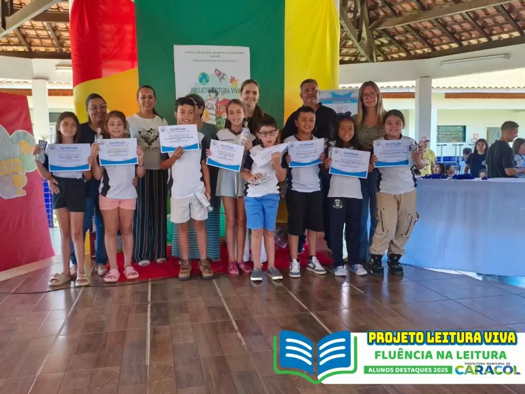 Projeto Leitura Viva premia alunos destaques de 2025 em Caracol