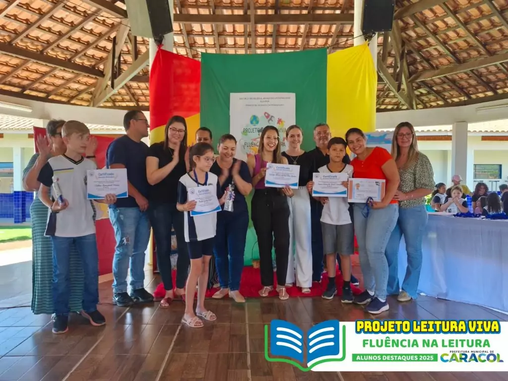Projeto Leitura Viva premia alunos destaques de 2025 em Caracol
