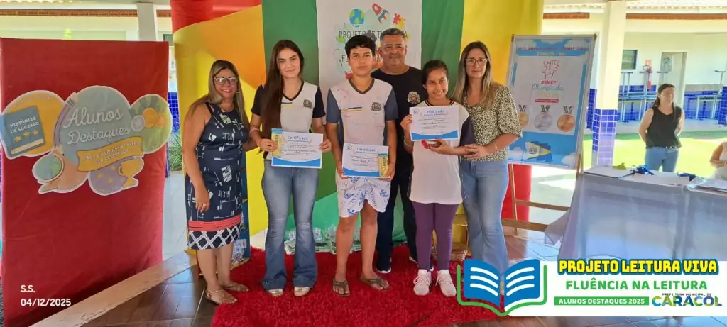 Projeto Leitura Viva premia alunos destaques de 2025 em Caracol