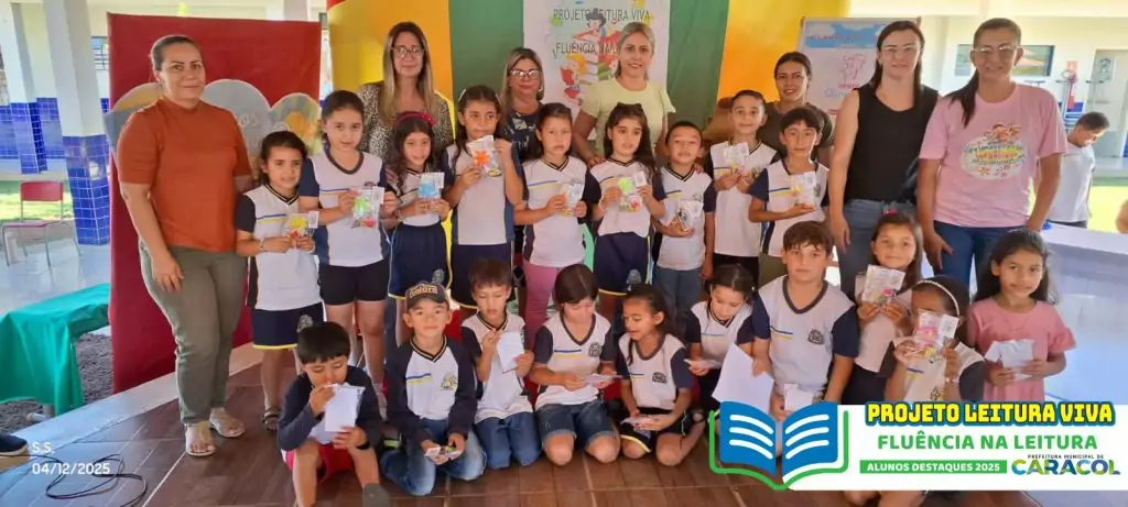 Projeto Leitura Viva premia alunos destaques de 2025 em Caracol