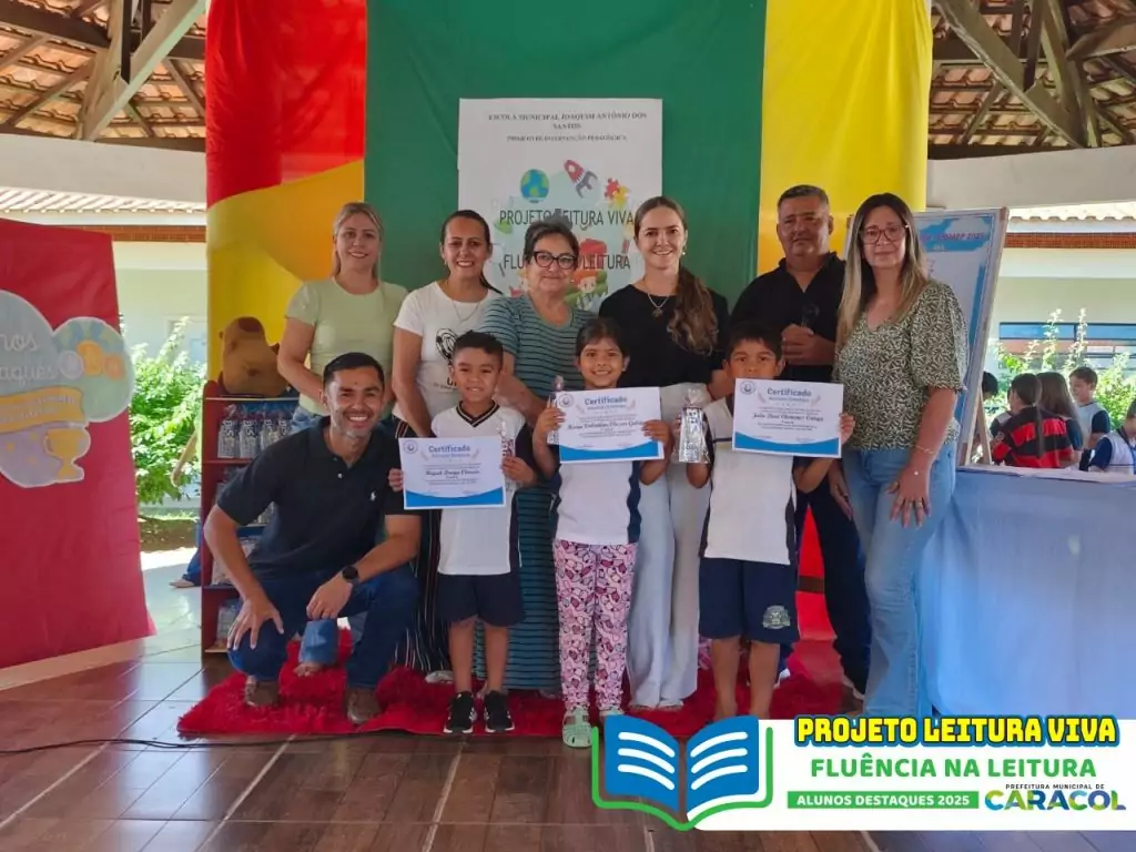 Projeto Leitura Viva premia alunos destaques de 2025 em Caracol