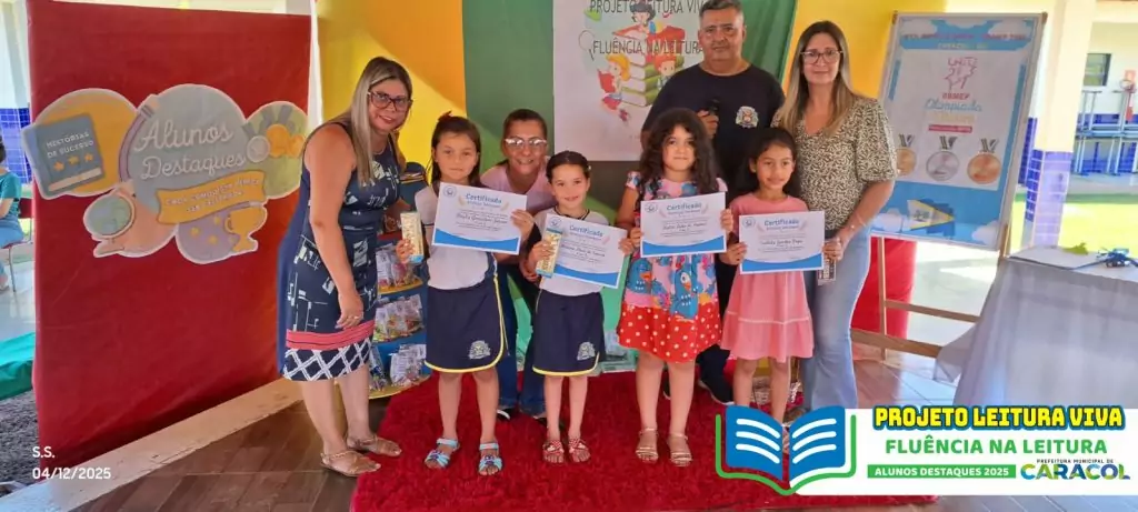 Projeto Leitura Viva premia alunos destaques de 2025 em Caracol